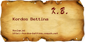 Kordos Bettina névjegykártya