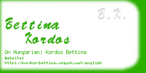 bettina kordos business card